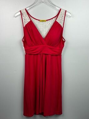 Groovy Made in the USA Red Crochted Back Knit Dress